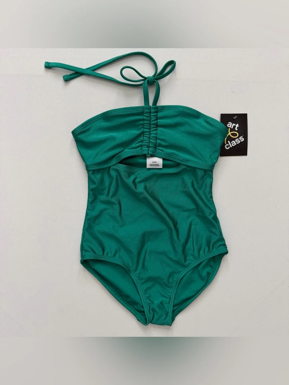 art class Girls' Teal Halter One-Piece Swim Size S (6/7)